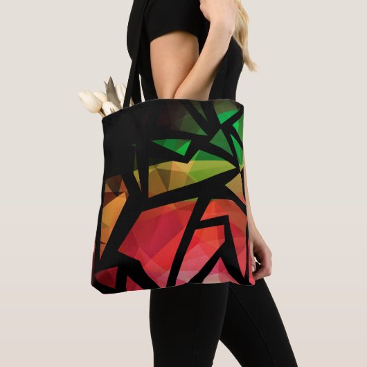 Tote Bag graffiti polygonal moderne Abstrait géométrique fo (De près)