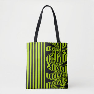 Tote Bag Graines et torrents - Lime vert et noir