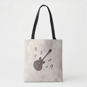 Tote Bag Grains de café-Café-Guitare-Art du café-Musique-