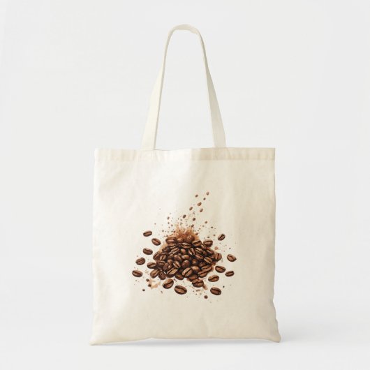 Tote Bag Grains de café et explosion de caféine (Devant)
