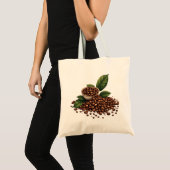 Tote Bag Grains de café et feuilles (Devant (produit))