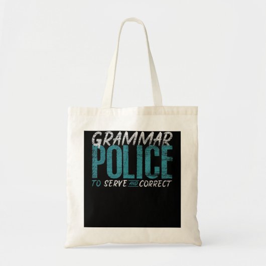 Tote Bag Grammar Police Drôle Enseignant Anglais (Devant)
