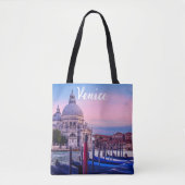 Tote Bag Grand Canal avec gondoles et église à Venise (Devant)
