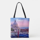 Tote Bag Grand Canal avec gondoles et église à Venise (Dos)