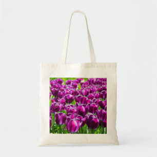 Tote Bag Grand champ de tulipes pourpres