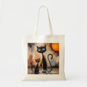 Tote Bag Grand Chat Petit Chat Halloween (Devant)