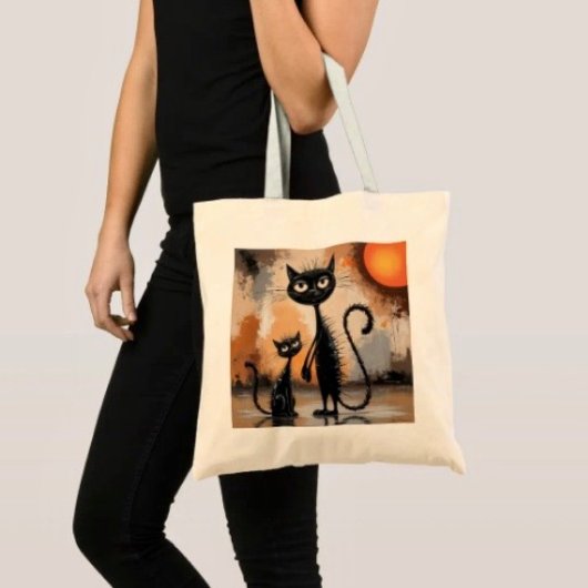 Tote Bag Grand Chat Petit Chat Halloween