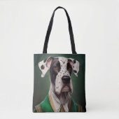 Tote Bag Grand chien Danse en tenue de la Saint Patrick (Devant)