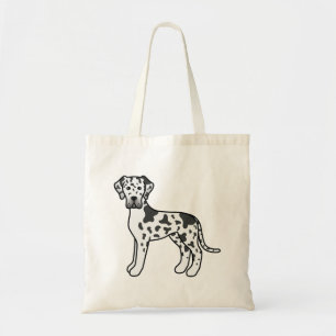 Tote Bag Grand Danois Arlequin Chien de Dessin Animé Mignon