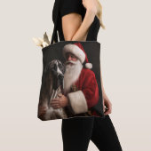 Tote Bag Grand Danse Avec Noël Festif Du Père Noël (De près)