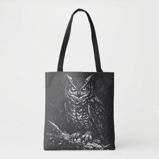 Tote Bag Grand-duc d'Amérique — par BurnsInHell (Devant)