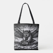 Tote Bag Grand-duc d'Amérique — par BurnsInHell (Dos)