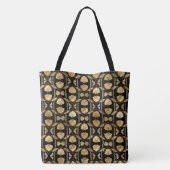 Tote Bag Grand épaule en noir et or Art déco Fourre-tout (Dos)