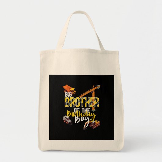 Tote Bag Grand Frère De L'Anniversaire Boy Constructeur (Devant)