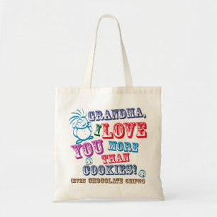 Tote Bag Grand-maman je t'aime plus que des biscuits !