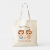 Tote Bag Grand-mère de jumeaux bébé garçon et fille (Dos)