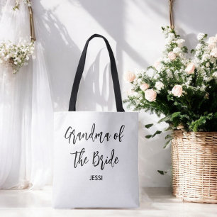 Tote Bag Grand-mère de la mariée, mariage en noir et blanc