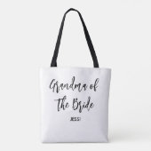 Tote Bag Grand-mère de la mariée Mariage noir blanc (Dos)
