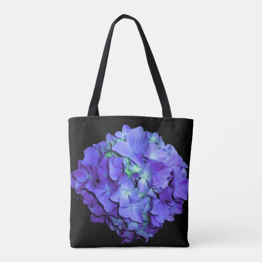Tote Bag Grand-mère d'hydrangée violette et turquoise (Dos)