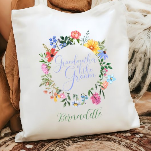 Tote Bag Grand-mère fleur sauvage du Mariage Groom