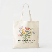 Tote Bag Grand-mère Fleur sauvage Élégant minimaliste (Devant)
