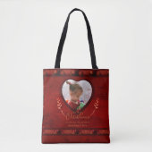 Tote Bag Grand-mère photo de Noël ROUGE (Devant)