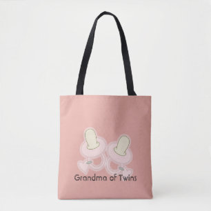Tote Bag Grand-mère rose jaune Tante soeur des jumeaux