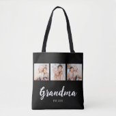 Tote Bag Grand-mère Script Black 3 Photo (Devant)