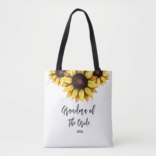 Tote Bag Grand-mère Tournesol de la mariée Mariage (Devant)