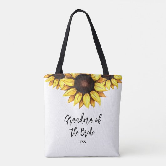 Tote Bag Grand-mère Tournesol de la mariée Mariage (Dos)