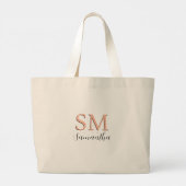 Tote Bag Grand Monogramme & Nom en Script Noir, Vs 2 (Dos)