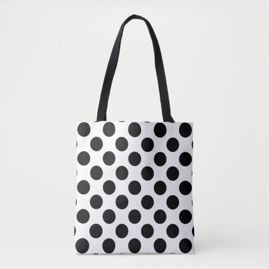 Tote Bag Grand motif de pois noir (Devant)