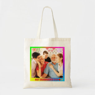 Tote Bag Grand-parents colorés Grand-enfants Famille Cadeau