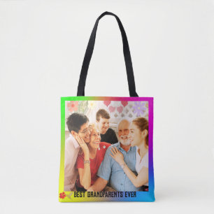 Tote Bag Grand-parents Élégants Grand-enfants Famille Cadea