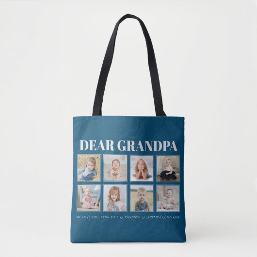 Tote Bag Grand-père personnalisé moderne Nous vous aimons 8 (Devant)