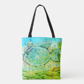 Tote Bag Grand poisson bleu vert (Dos)