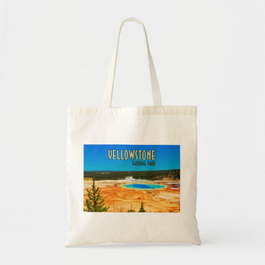 Tote Bag Grand Prismatic Yellowstone National Park Vintage (Devant)