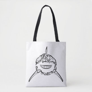 Tote Bag Grand requin blanc de la tribu noire et blanche