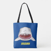 Tote Bag Grand requin blanc moyen dessin animé (Dos)