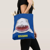 Tote Bag Grand requin blanc moyen dessin animé (De près)