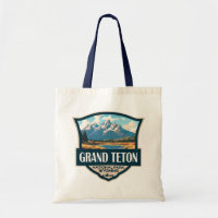 Grand Teton National Park Illustration Retro