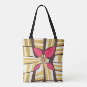 Tote Bag Grande conception d'ivoire floral rouge (Dos)