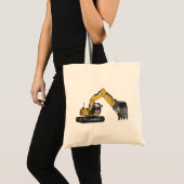 Tote Bag Grande excavatrice jaune (Devant (produit))