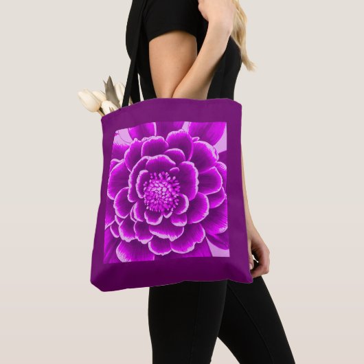 Tote Bag Grande Fleur Dahlia violette (De près)