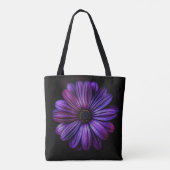 Tote Bag Grande fleur pourpre sur le noir (Dos)