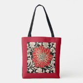 Tote Bag Grande Fleur Rouge Art Nouveau (Dos)