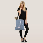 Tote Bag Grande note musicale personnalisée sur Dusty Blue (Sur le modèle)