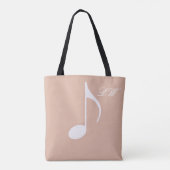 Tote Bag Grande note musicale personnalisée sur Dusty Rose (Dos)