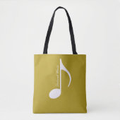 Tote Bag Grande note musicale personnalisée sur la moutarde (Devant)