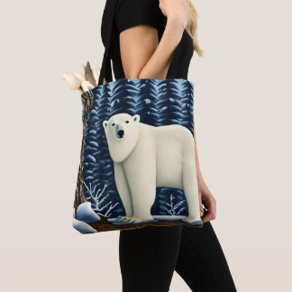 Tote Bag Grande Ours Blanc Du Nord